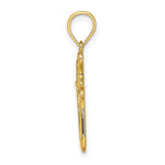 Load image into Gallery viewer, 14K Yellow Gold Cross With Textured Heart Edges Design Charm Pendant