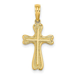 Load image into Gallery viewer, 14K Yellow Gold Cross With Textured Heart Edges Design Charm Pendant