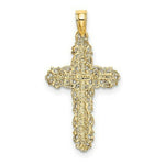 Load image into Gallery viewer, 14K Yellow Gold Cross With Filigree Lace Trim Charm Pendant