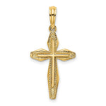 Load image into Gallery viewer, 14K Yellow Gold Polished and Textured Cross Charm Pendant