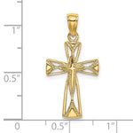 Load image into Gallery viewer, 14K Yellow Gold Polished and Cut-Out Design Cross Charm Pendant