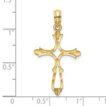 Load image into Gallery viewer, 14K Yellow Gold Diamond-cut Cross Charm Pendant