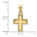 Load image into Gallery viewer, 14K Yellow Gold Polished and Textured Cross Charm Pendant