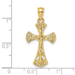 Load image into Gallery viewer, 14K Yellow Gold 2-D Crucifix Charm Pendant