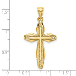 Load image into Gallery viewer, 14K Yellow Gold 2-D & Textured Cross Charm Pendant