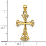 Load image into Gallery viewer, 14K Yellow Gold Cut-Out With Round Edges Cross Charm Pendant