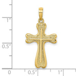 Load image into Gallery viewer, 14K Yellow Gold Cross With Heart Shaped Ends Charm Pendant