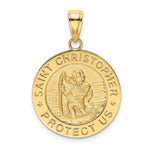 Load image into Gallery viewer, 14K Yellow Gold Polished and Satin SAINT CHRISTOPHER Coin Charm Pendant