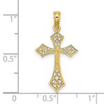 Load image into Gallery viewer, 14K Yellow Gold Filigree Cross Charm Pendant