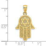 Load image into Gallery viewer, 14K Yellow Gold Jewish Hand Of God With Star Of David Charm Pendant