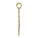 Load image into Gallery viewer, 14K Yellow Gold Cut-Out Stripes Cross With Heart Charm Pendant