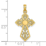 Load image into Gallery viewer, 14K Yellow Gold Polished and Lace Cross Charm Pendant