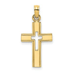 Load image into Gallery viewer, 14K Yellow Gold Polished and Cut-Out Cross Charm Pendant