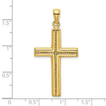 Load image into Gallery viewer, 14K Yellow Gold Polished Beaded Cross Charm Pendant