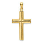 Load image into Gallery viewer, 14K Yellow Gold Polished Beaded Cross Charm Pendant