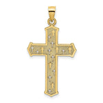 Load image into Gallery viewer, 14K Yellow Gold ARROW TIP Cross With Cross ACCENTS Charm Pendant