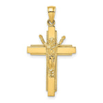 Load image into Gallery viewer, 14K Yellow Gold Polished With Beaded Edge Crucifix Charm Pendant