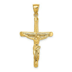 Load image into Gallery viewer, 14K Yellow Gold Textured Crucifix Charm Pendant