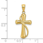 Load image into Gallery viewer, 14K Yellow Gold Cross With DRAPE Charm Pendant