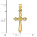 Load image into Gallery viewer, 14K Yellow Gold With Engraved Edges Cross Charm Pendant