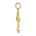 Load image into Gallery viewer, 14K Yellow Gold Textured With Arrow Ends Cross Charm Pendant
