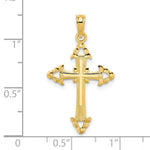 Load image into Gallery viewer, 14K Yellow Gold Diamond-cut With Arrow Cross Charm Pendant