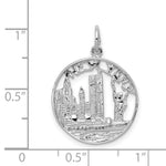 Load image into Gallery viewer, 14K White Gold Solid Polished New York City in Disc Charm