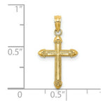 Load image into Gallery viewer, 14K Yellow Gold Polished With Scroll Design Cross Charm Pendant