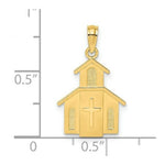 Load image into Gallery viewer, 14K Yellow Gold Church With Cross On Door Charm Pendant