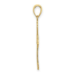 Load image into Gallery viewer, 14K Yellow Gold Diamond-cut & Cut-Out Stripes With Heart in Center Cross Charm Pendant