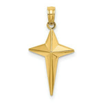 Load image into Gallery viewer, 14K Yellow Gold 2-D Polished Triangle Tipped Cross Charm Pendant