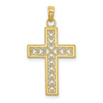 Load image into Gallery viewer, 14K Yellow Gold Filigree Beaded Outline Cross Charm Pendant