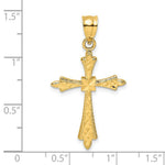 Load image into Gallery viewer, 14K Yellow Gold Diamond-cut Cross With Fancy Edges Charm Pendant