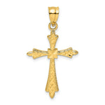 Load image into Gallery viewer, 14K Yellow Gold Diamond-cut Cross With Fancy Edges Charm Pendant