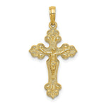 Load image into Gallery viewer, 14K Yellow Gold Crucifix With FANCY TIPS Charm Pendant