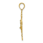 Load image into Gallery viewer, 14K Yellow Gold Diamond-cut Crucifix with Fancy Tips Charm Pendant