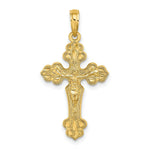 Load image into Gallery viewer, 14K Yellow Gold Diamond-cut Crucifix with Fancy Tips Charm Pendant