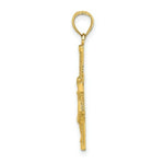 Load image into Gallery viewer, 14K Yellow Gold Beaded Accent With Cross Behind Crucifix Charm Pendant