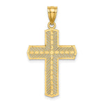 Load image into Gallery viewer, 14K Yellow Gold Beaded Cross Charm Pendant