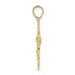 Load image into Gallery viewer, 14K Yellow Gold Crucifix With FANCY TIPS Charm Pendant