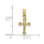 Load image into Gallery viewer, 14K Yellow Gold Mini Crucifix With Fancy Tips Charm Pendant