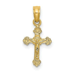 Load image into Gallery viewer, 14K Yellow Gold Mini Crucifix With Fancy Tips Charm Pendant