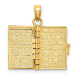 Load image into Gallery viewer, 14K Yellow Gold 3-D Moveable Santa Biblia Book/Spanish Bible Charm Pendant