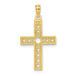 Load image into Gallery viewer, 14K Yellow Gold Diamond-cut & XO Pattern Cross Charm Pendant