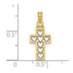 Load image into Gallery viewer, 14K Yellow Gold Cut-Out Heart Design Cross Charm Pendant