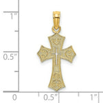 Load image into Gallery viewer, 14K Yellow Gold Textured Cut-Out Center Cross Charm Pendant