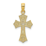 Load image into Gallery viewer, 14K Yellow Gold Textured Cut-Out Center Cross Charm Pendant