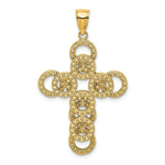 Load image into Gallery viewer, 14K Yellow Gold 2-D Circular Infinity Illusion Cross Charm Pendant