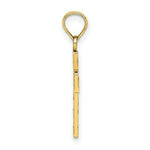 Load image into Gallery viewer, 14K Yellow Gold Stained Glass With Flower Cross Charm Pendant