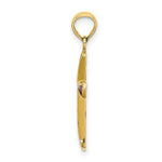 Load image into Gallery viewer, 14K Yellow Gold Pink Stained Glass Tapered Cross Charm Pendant